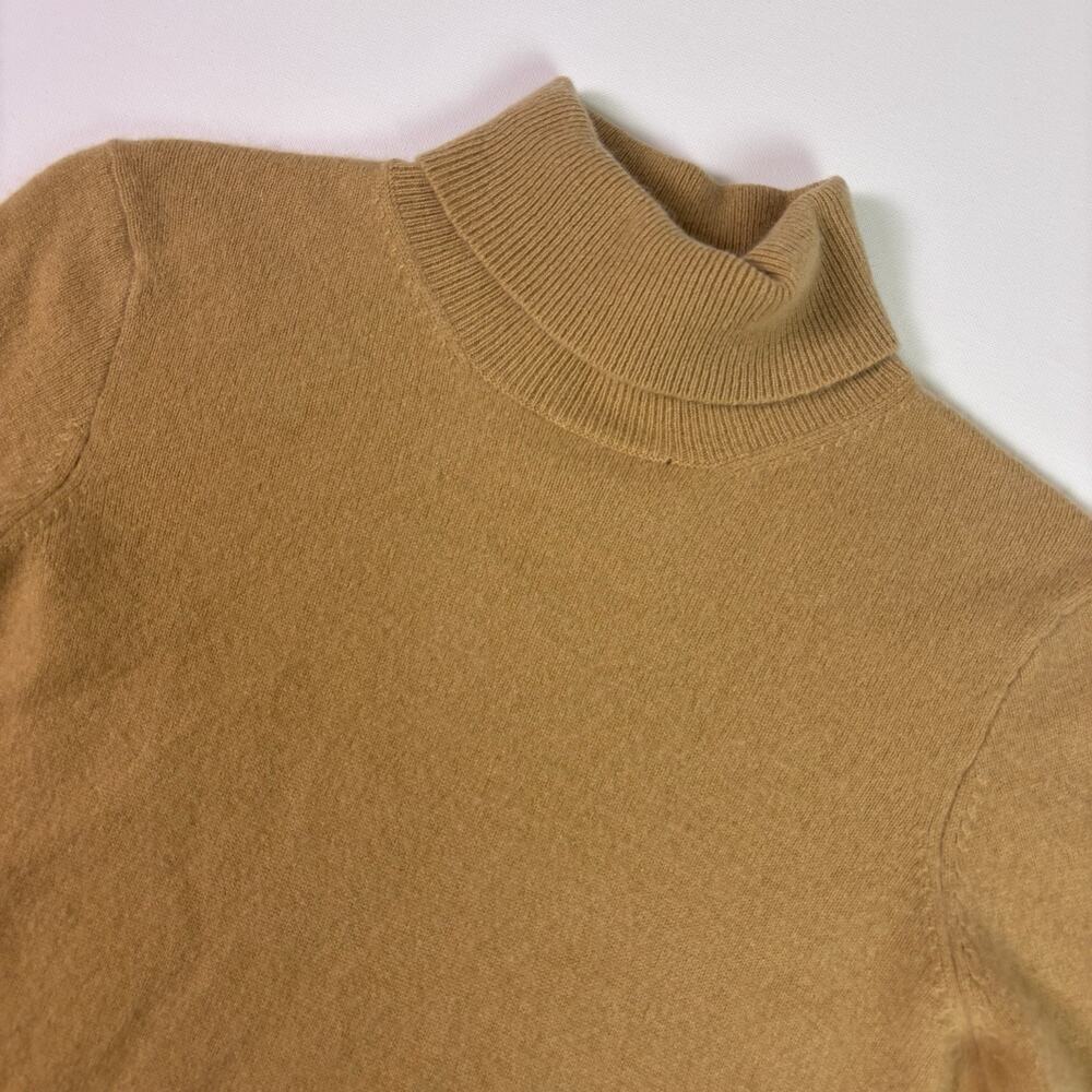 Vintage Saks Fifth Avenue 100% Cashmere Turtleneck Womens S Camel Tan Luxury